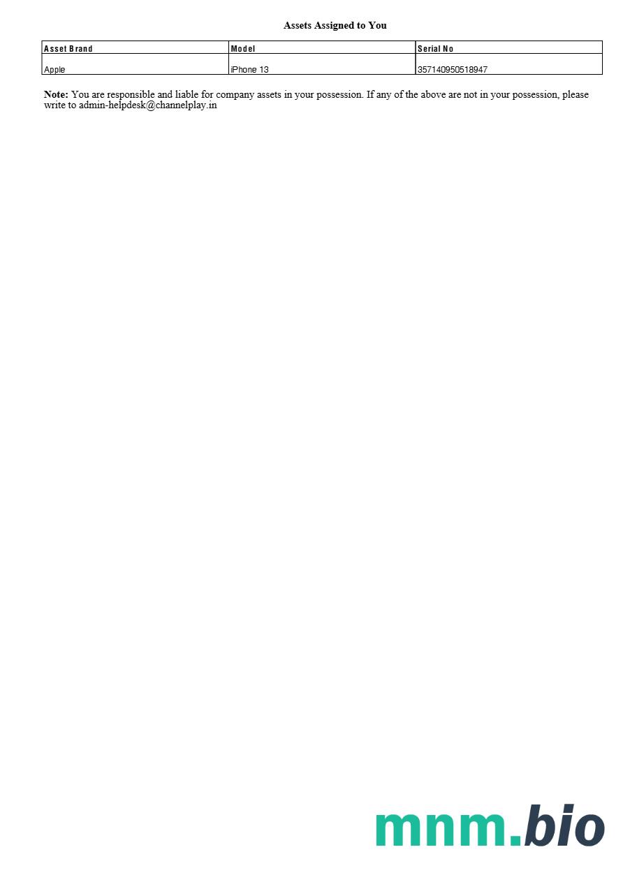 Szablon odcinka wypłaty Channelplay w formatach Word i PDF, 2